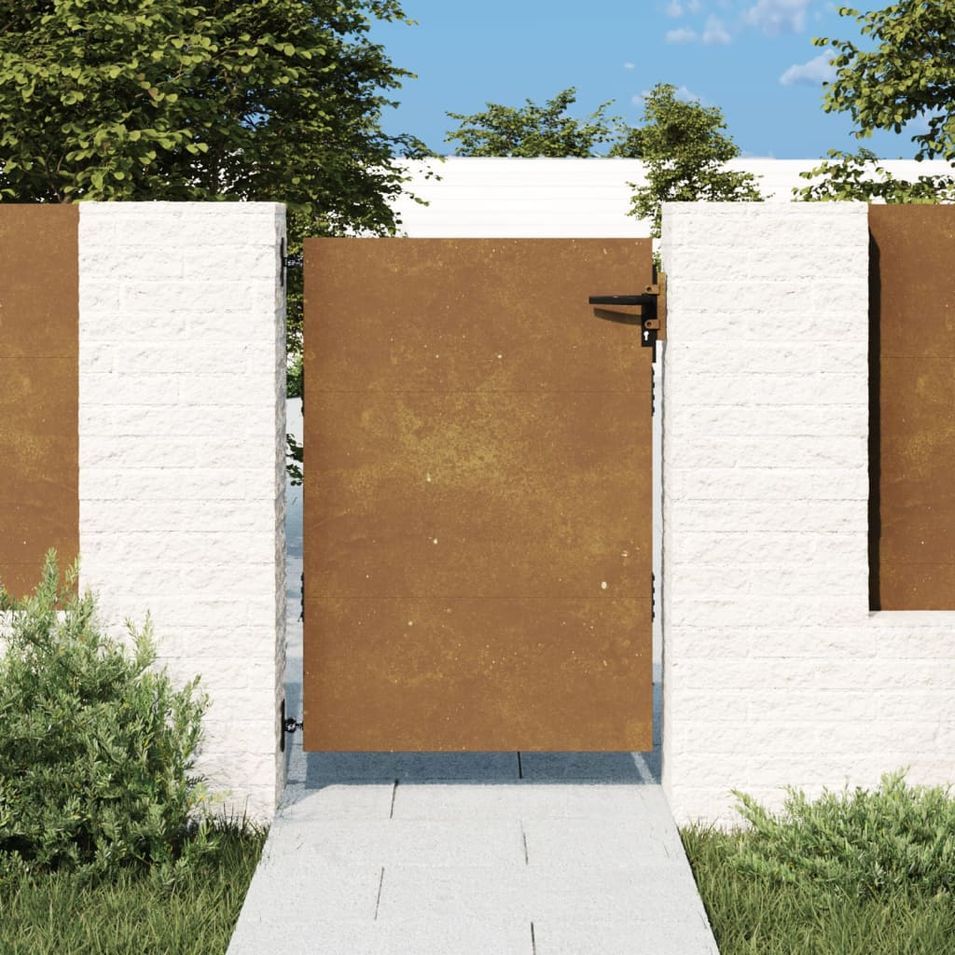 Portail de jardin 85x150 cm acier corten - Photo n°1