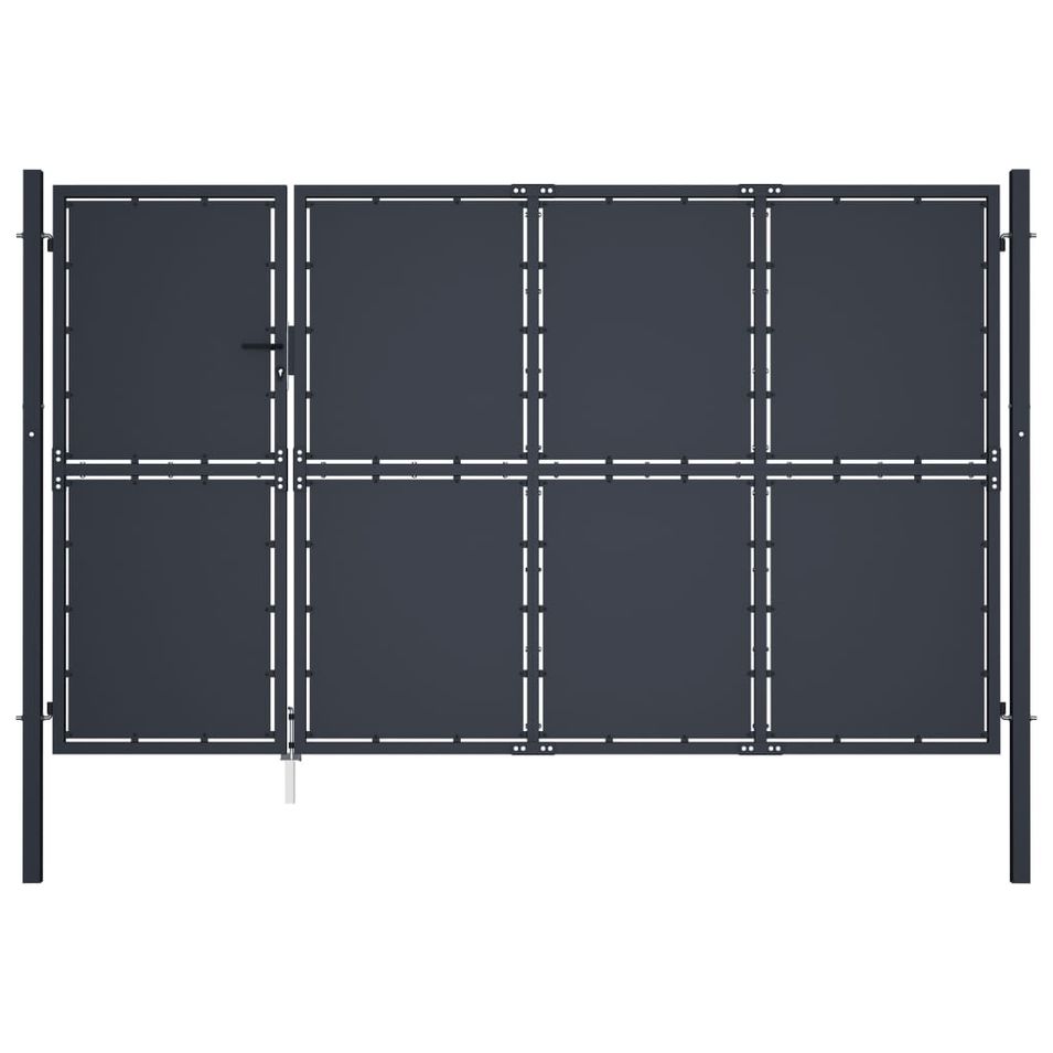 Portail de jardin Acier 350 x 175 cm Anthracite 2 - Photo n°1