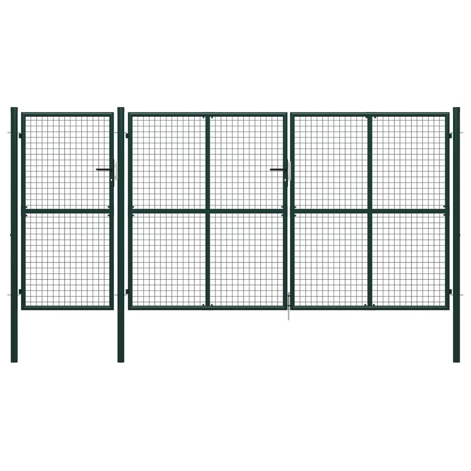 Portail de jardin Acier 400 x 200 cm Vert - Photo n°1