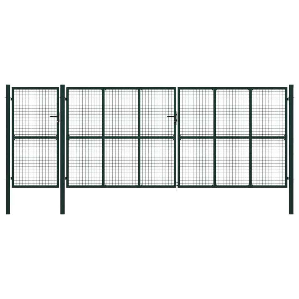 Portail de jardin Acier 500 x 175 cm Vert - Photo n°1