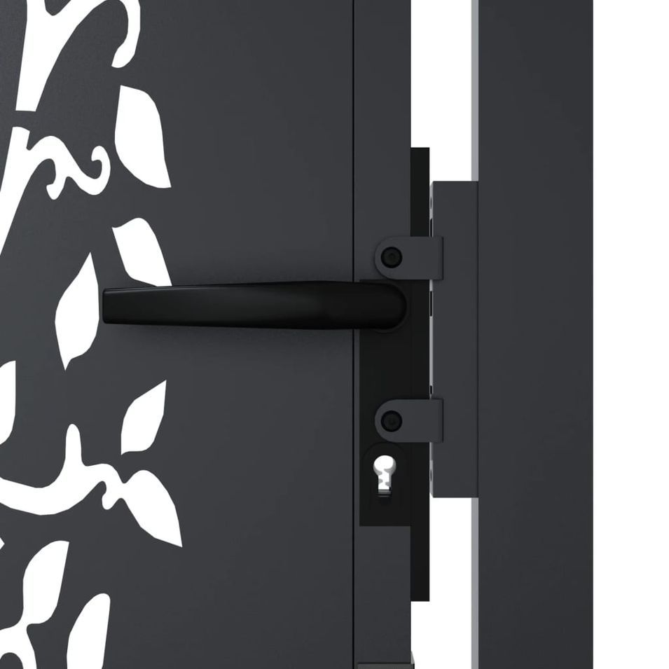 Portail de jardin anthracite 105x80 cm acier conception d'arbre - Photo n°7