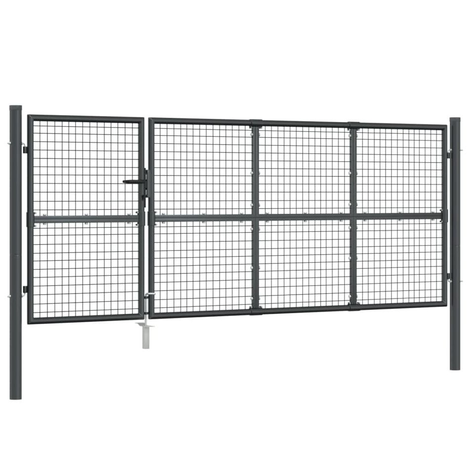 Portal de jardin maille anthracite 350x175 cm acier galvanisé - Photo n°1
