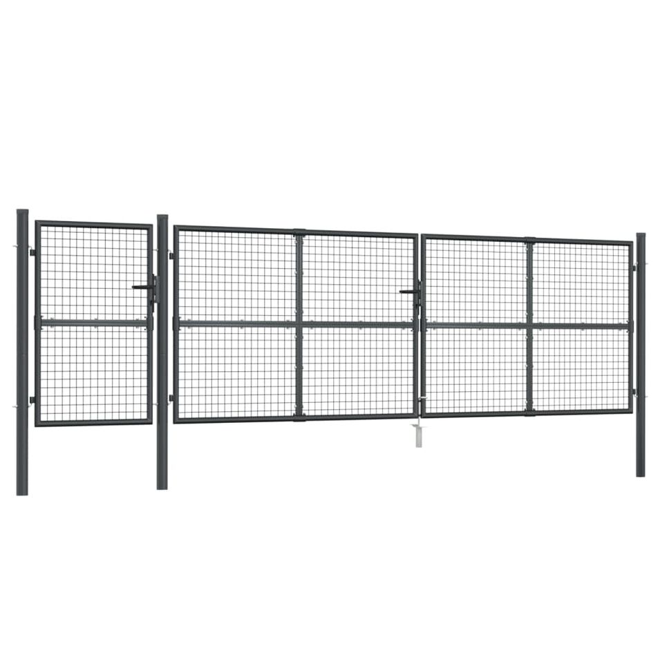 Portal de jardin maille anthracite 500x175 cm acier galvanisé - Photo n°1