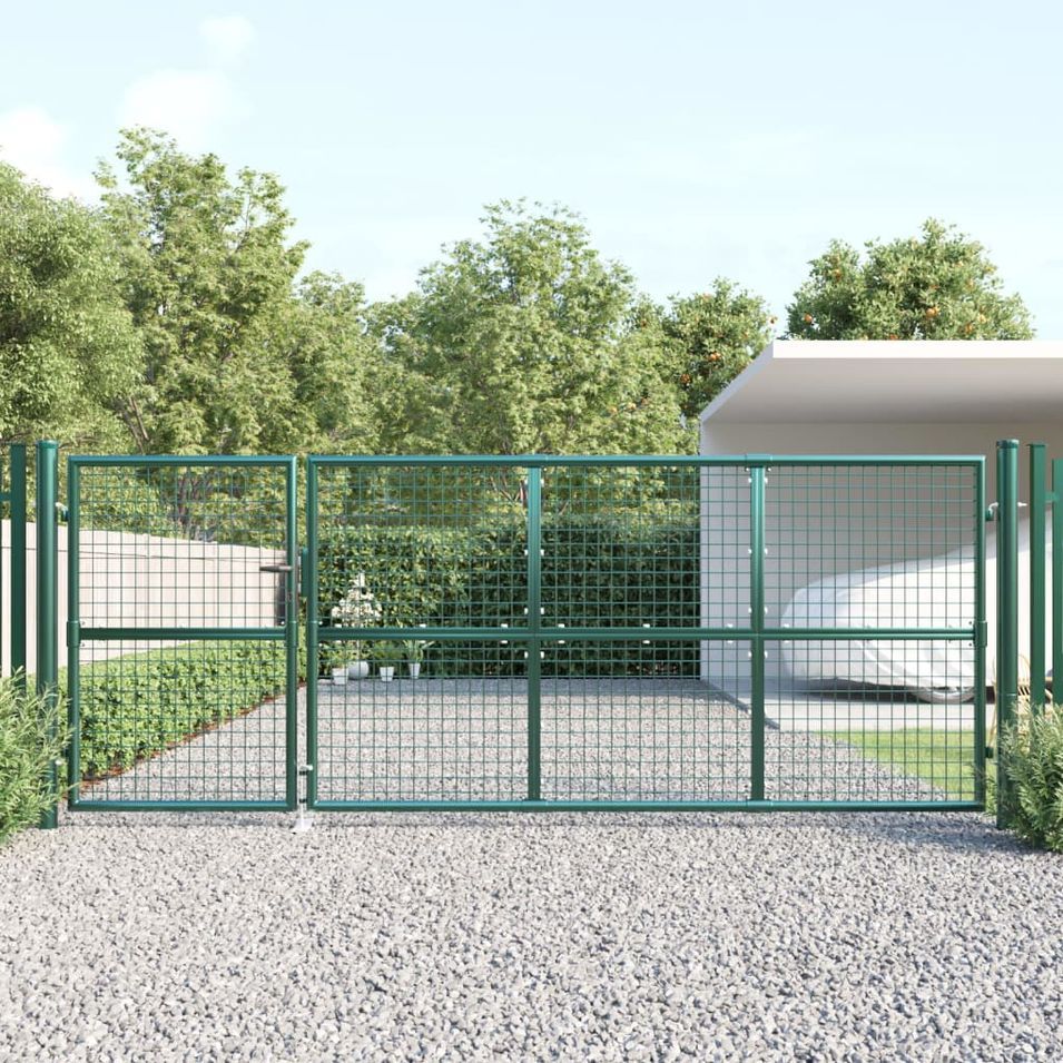 Portal de jardin maille vert 350x175 cm acier galvanisé - Photo n°1