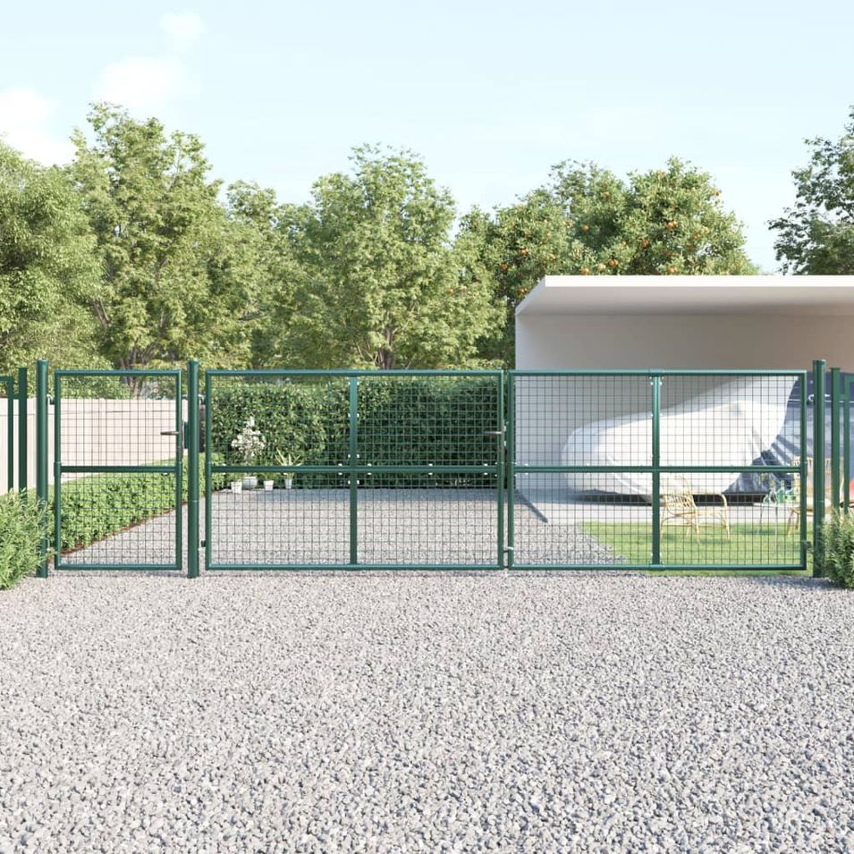 Portal de jardin maille vert 500x175 cm acier galvanisé - Photo n°1