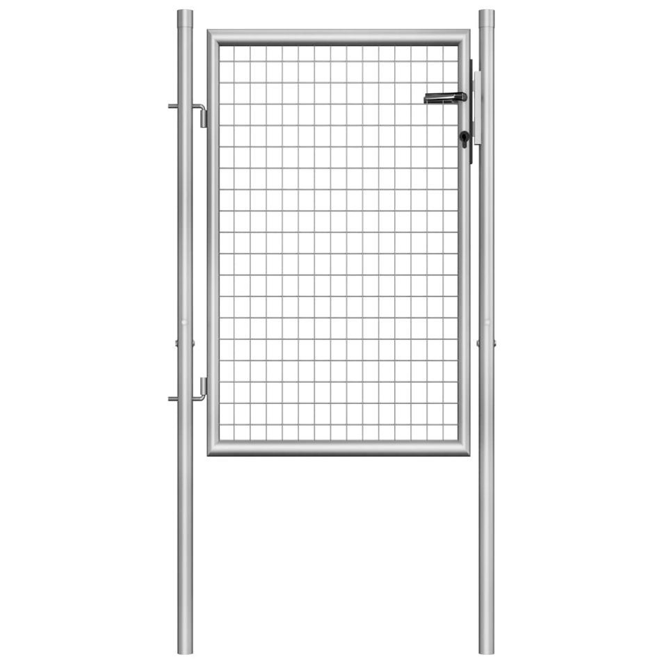 Porte de jardin Acier galvanisé 105x150 cm Argenté - Photo n°1