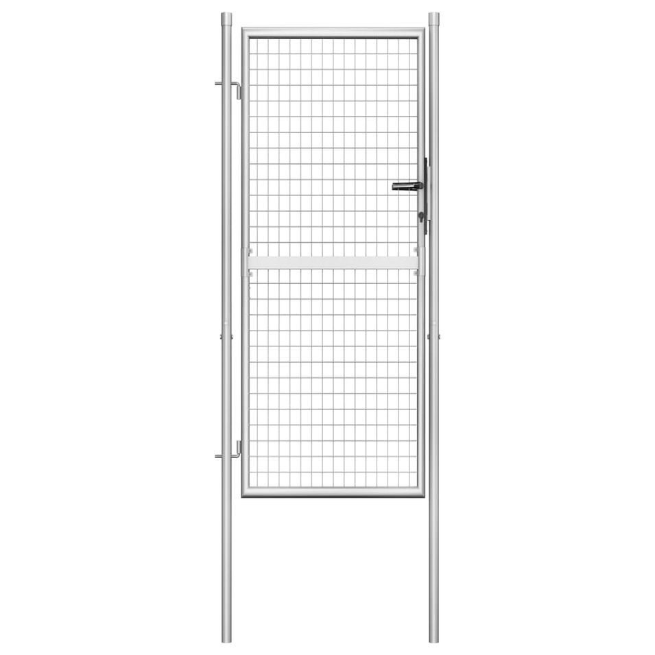 Porte de jardin Acier galvanisé 105x225 cm Argenté - Photo n°1