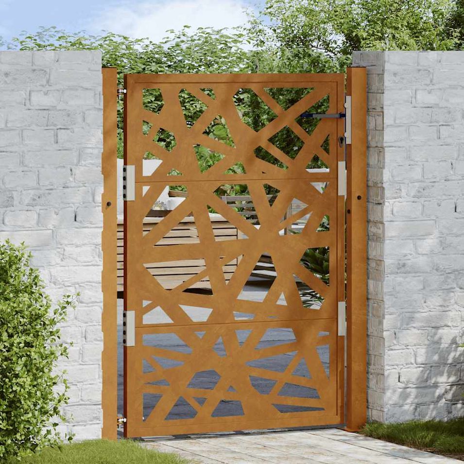 Porte de jardin acier résistant aux intempéries design lumière - Photo n°1
