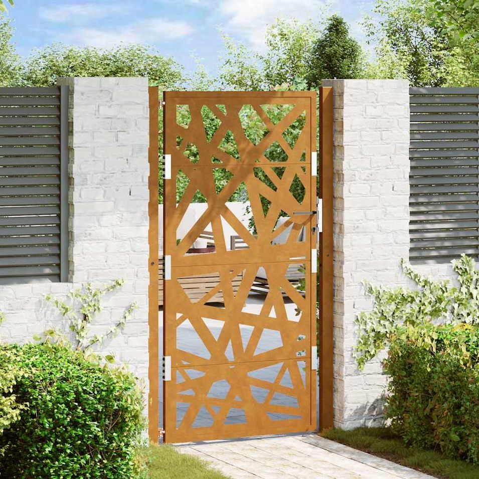 Porte de jardin acier résistant aux intempéries design lumière - Photo n°1