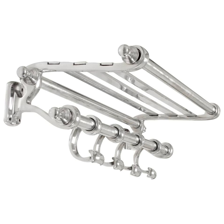 Porte-manteau Aluminium solide 77x30x18 cm Argenté - Photo n°1