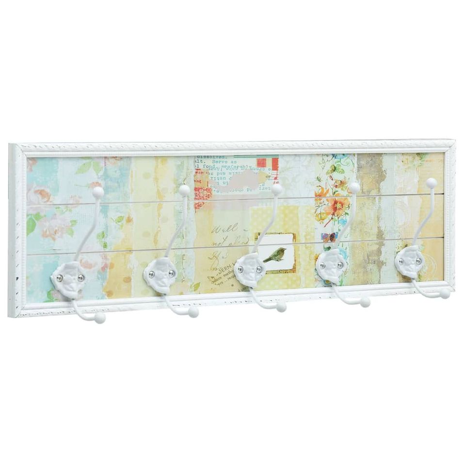 Porte-manteau Blanc 20,2x8,5x66,5 cm MDF - Photo n°1