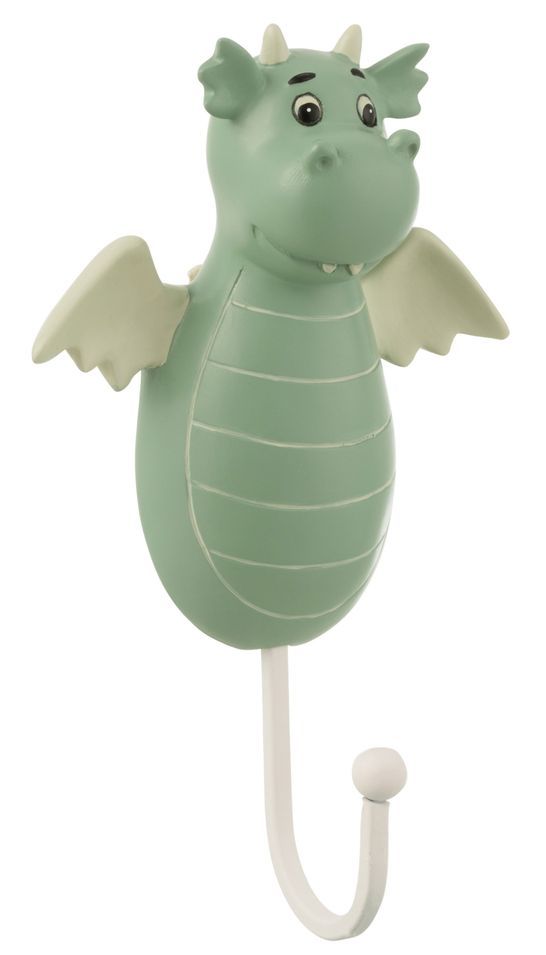 Porte-manteau dragon résine vert menthe Galia - Photo n°1
