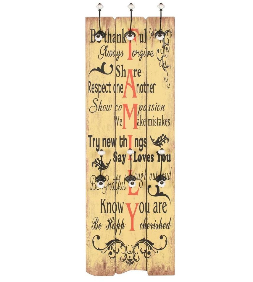 Porte-manteau mural avec 6 crochets 120 x 40 cm FAMILY - Photo n°1