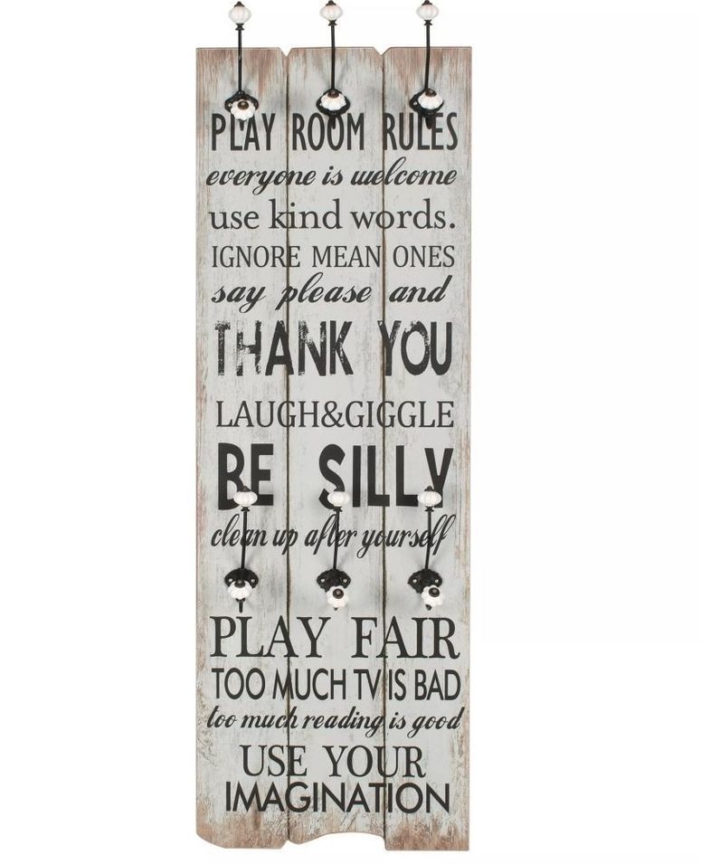 Porte-manteau mural avec 6 crochets 120 x 40 cm THANK YOU - Photo n°1