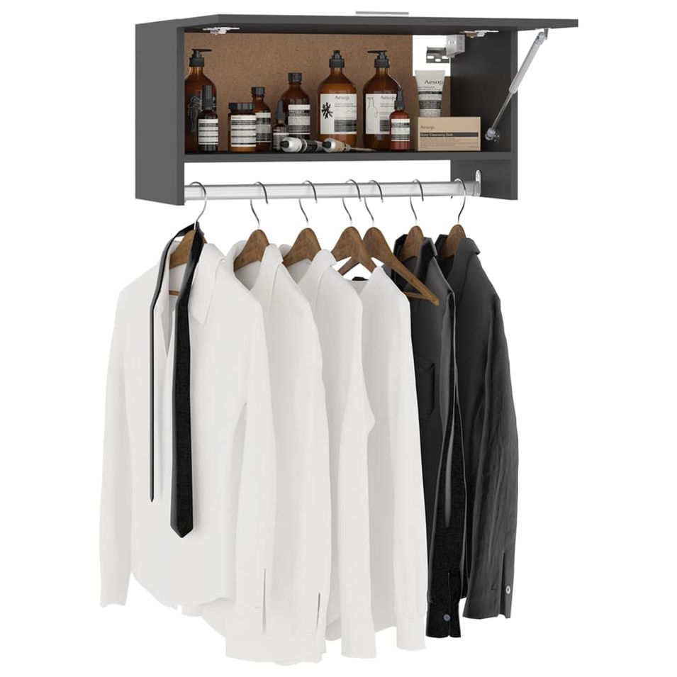 Porte manteau mural Gris 70x32,5x35 cm - Photo n°1