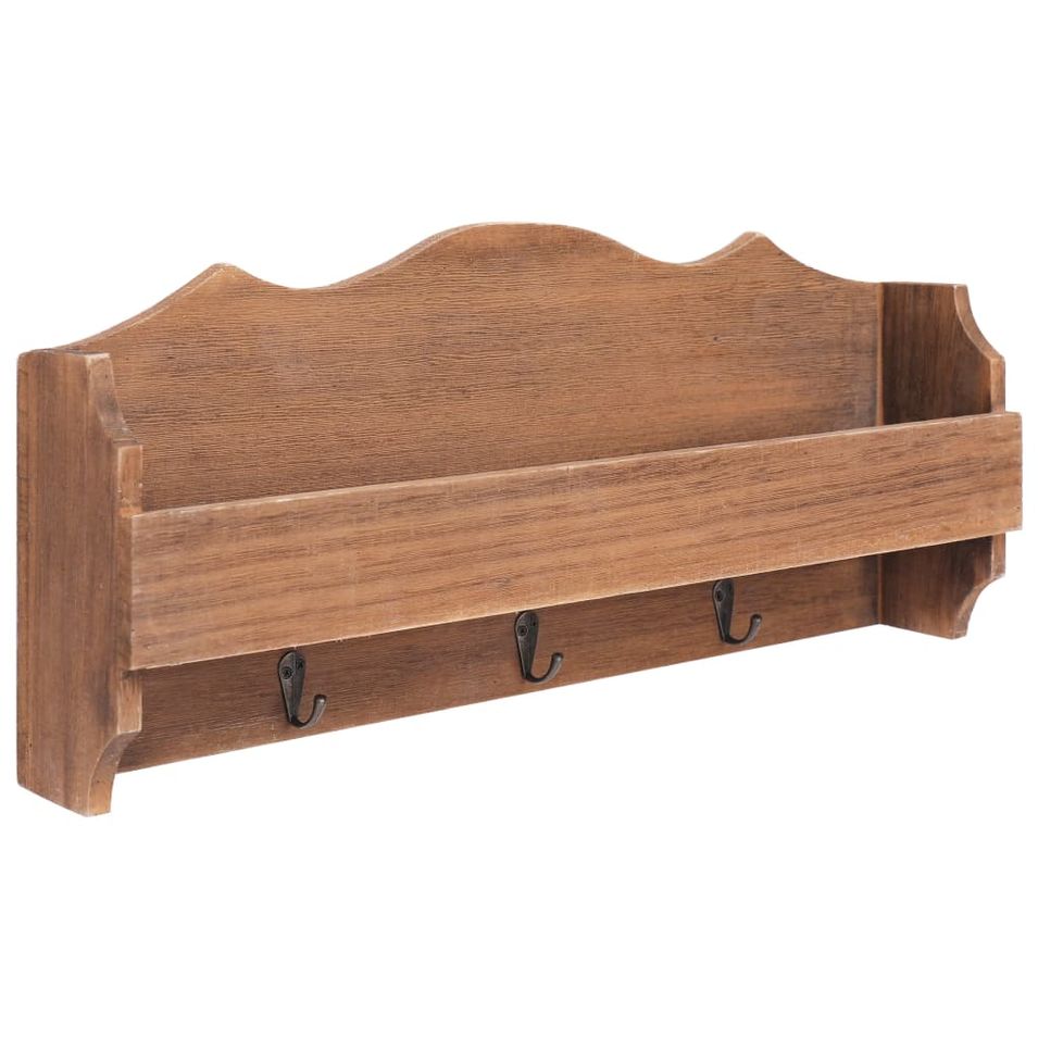 Porte-manteau mural Marron 50x10x23 cm Bois - Photo n°1