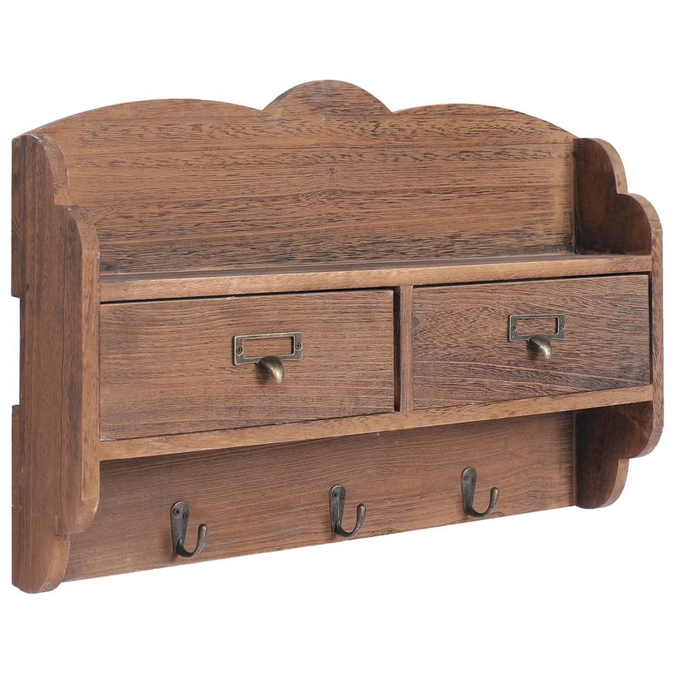 Porte-manteau mural Marron 50x10x34 cm Bois - Photo n°1