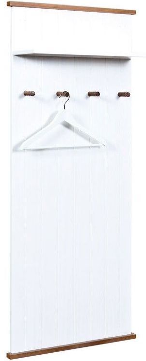 Porte manteau pin massif blanc et foncé Boule - Photo n°1