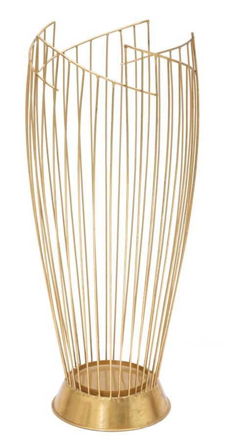 Porte-parapluie métal doré design géométrique élégant MONA - Photo n°1