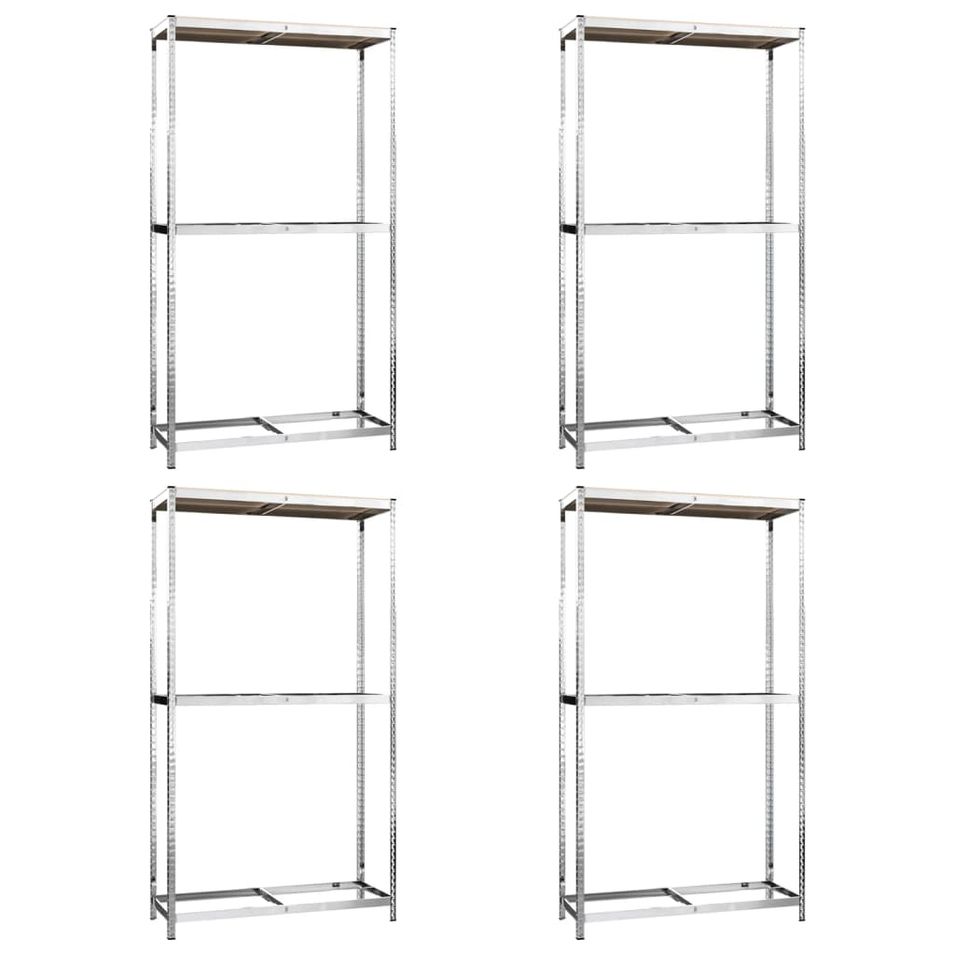 Porte-pneus à 2 niveaux 4 pcs Argenté 110x40x180 cm Acier - Photo n°1