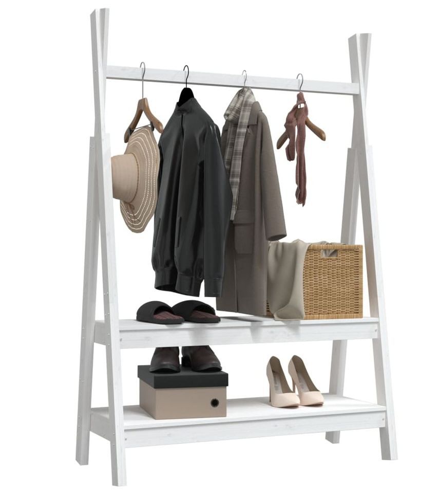 Porte-vêtements ZANKA – Bois de pin massif - Photo n°1