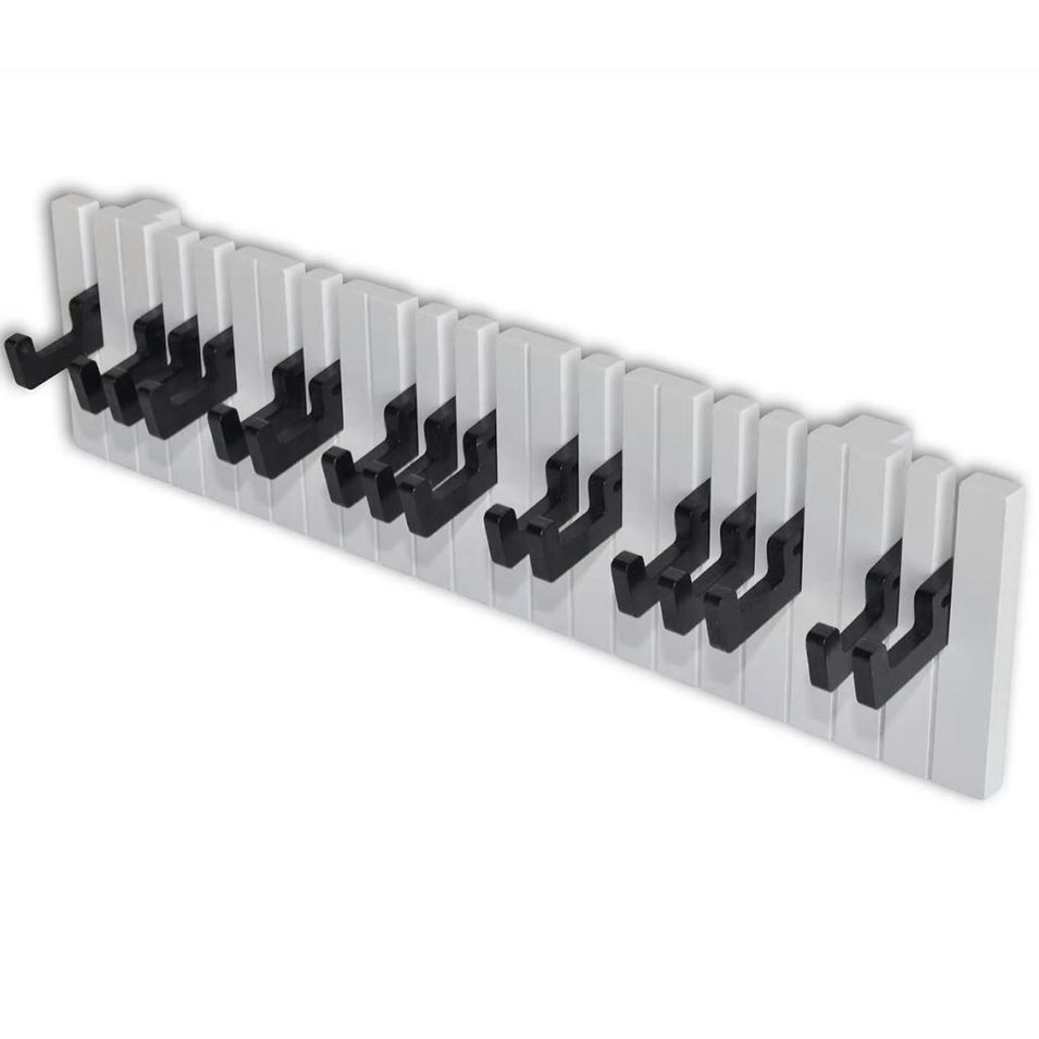 Portemanteau sous forme de clavier de piano 16 trous noirs - Photo n°1
