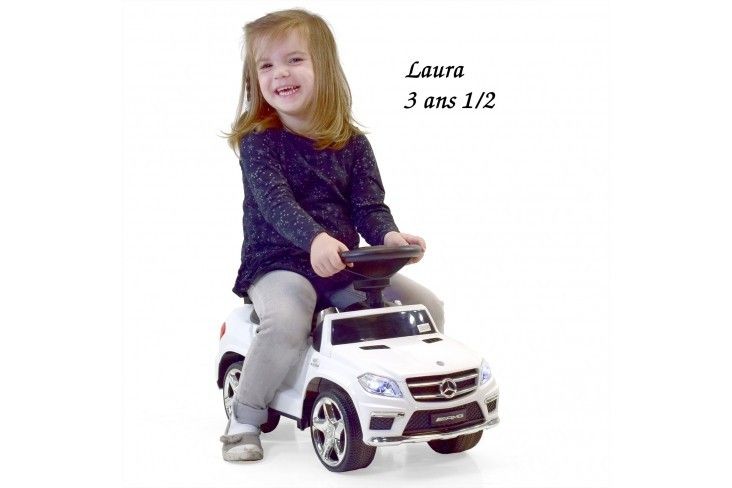 Porteur enfant voiture Mercedes ML 4x4 blanc - Photo n°1