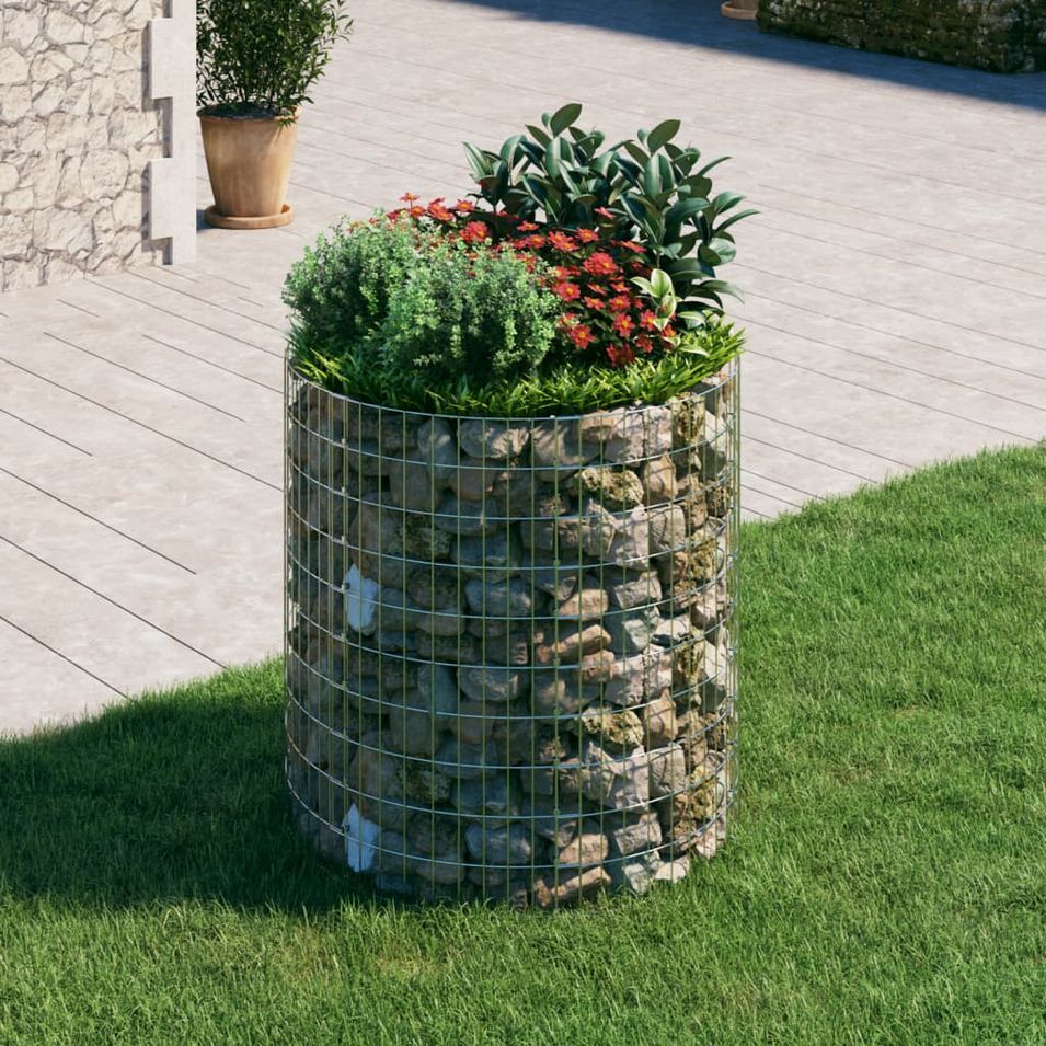 Poteau à gabion circulaire Acier galvanisé Ø100x100 cm - Photo n°1