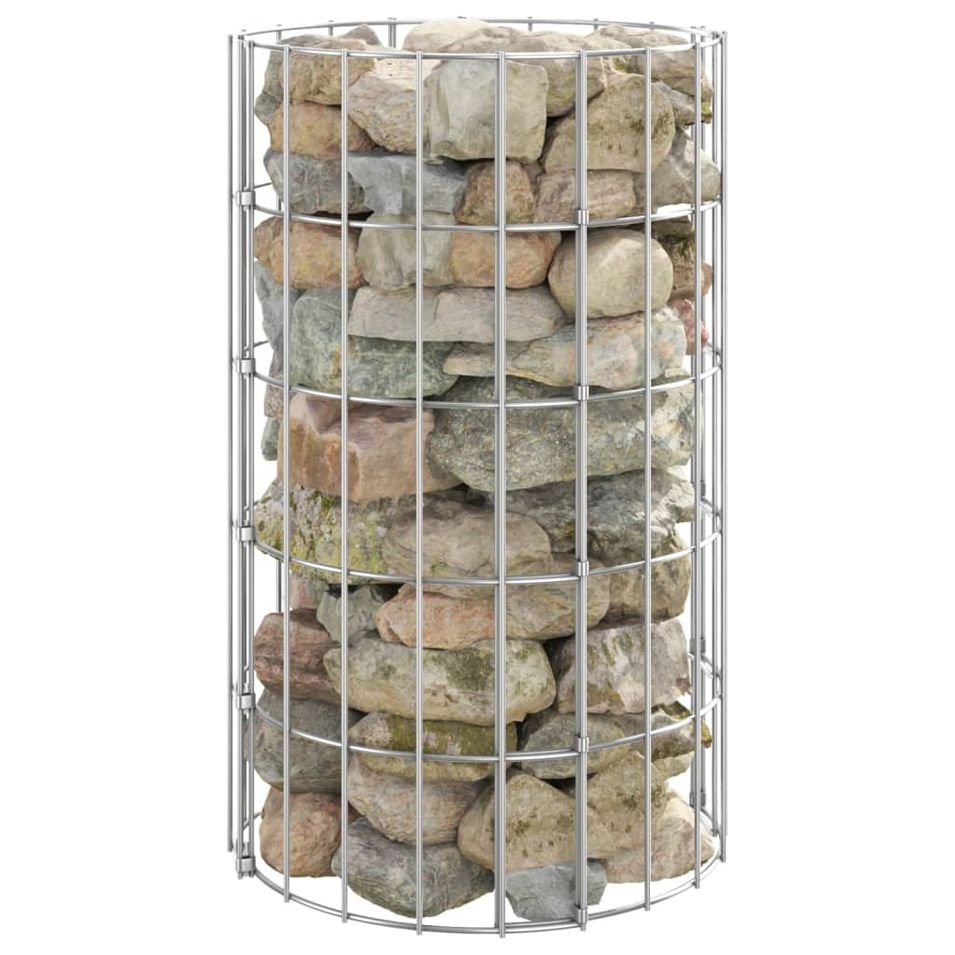 Poteau à gabion circulaire Acier galvanisé Ø30x50 cm - Photo n°1