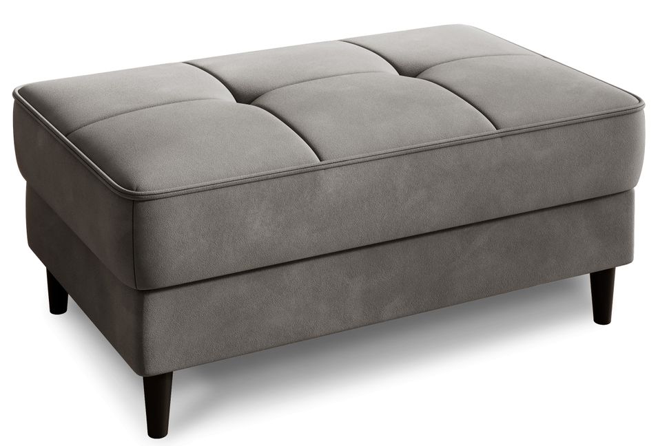 Pouf avec rangement en velours BOZA - Photo n°1