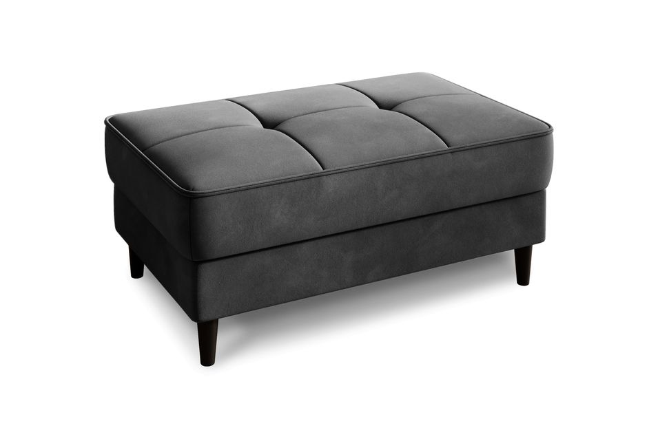 Pouf avec rangement en velours BOZA - Photo n°1