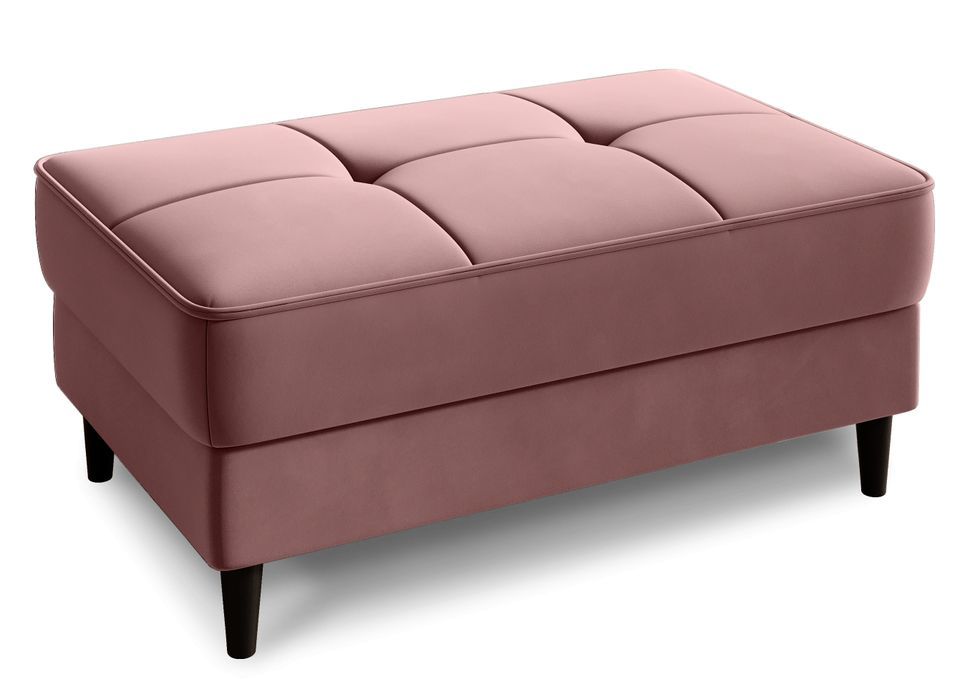 Pouf avec rangement en velours BOZA - Photo n°1