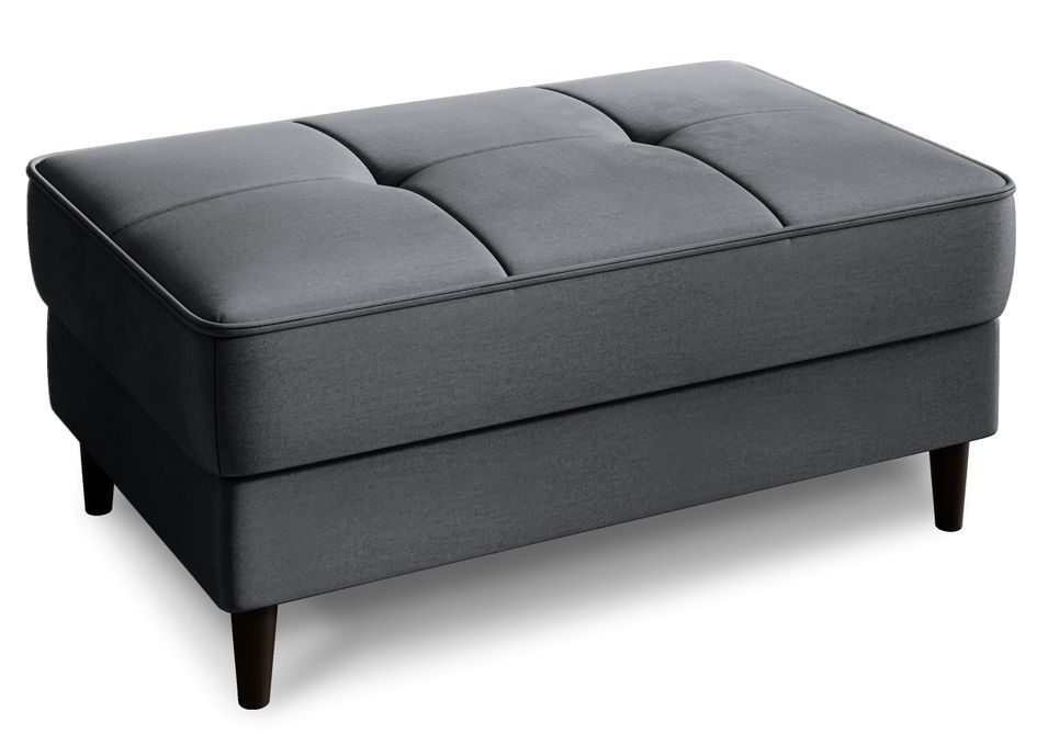 Pouf avec rangement en velours BOZA 97 cm - Photo n°1