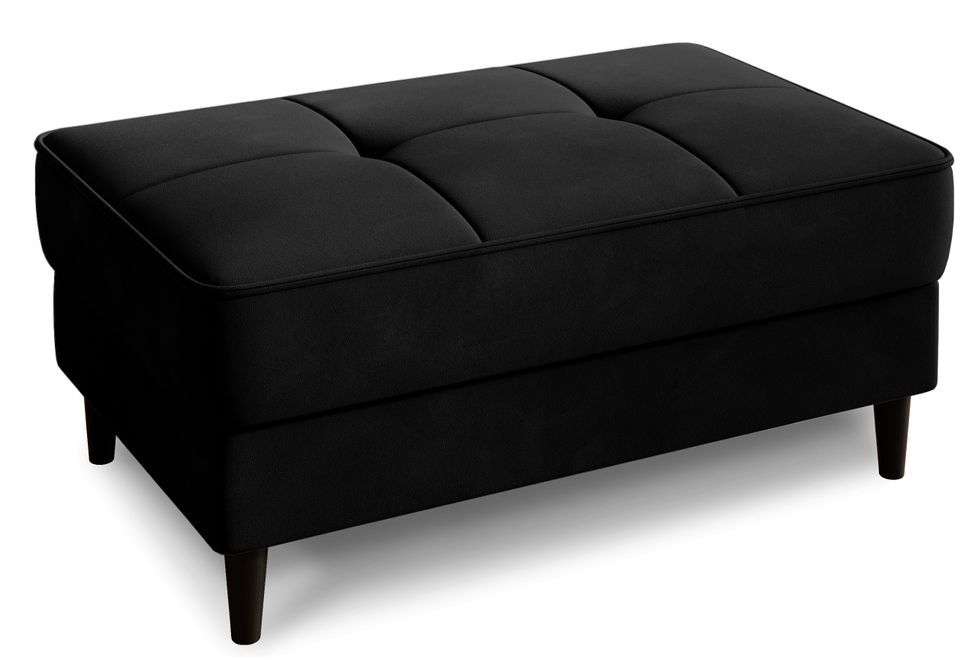 Pouf avec rangement en velours BOZA 97 cm - Photo n°1