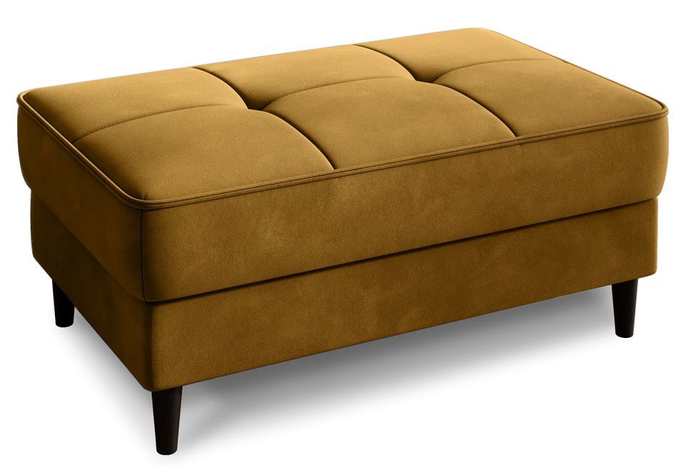 Pouf avec rangement en velours BOZA 97 cm - Photo n°1