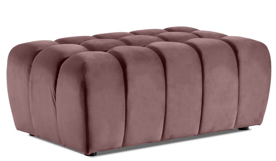 Pouf capitonné LARKO velours - Photo n°1