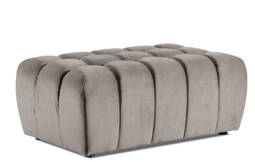 Pouf capitonné LARKO velours - Photo n°1