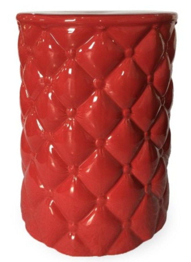 Pouf céramique rouge Lezarde - Photo n°1