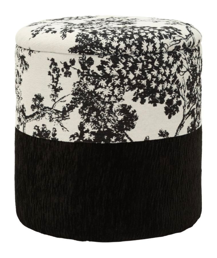 Pouf coffre de rangement style oriental tissu décoratif Caly - Photo n°1