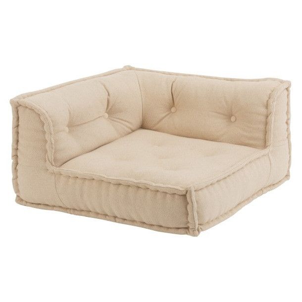 Pouf d'angle tissu beige Geera - Photo n°1
