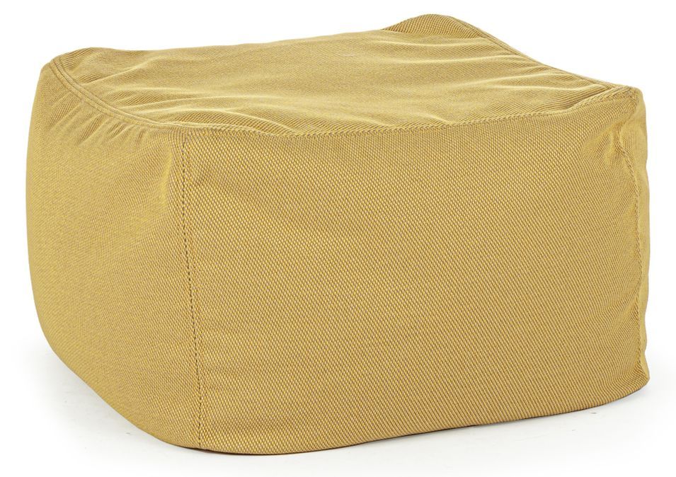 Pouf de jardin en tissu olefin jaune Sady - Photo n°1