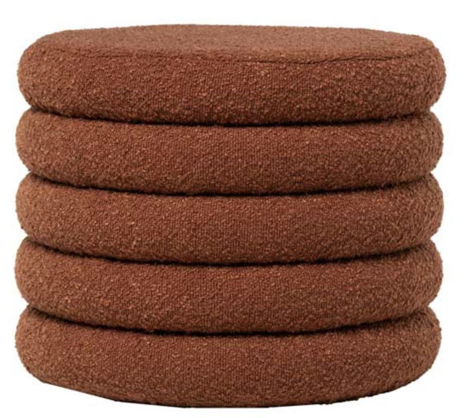 Pouf en tissu shearling avec rangement Kary - Photo n°1