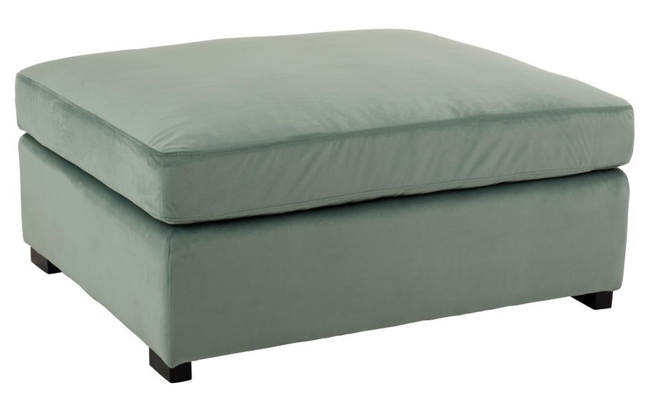 Pouf en velours vert menthe Haylor - Photo n°1