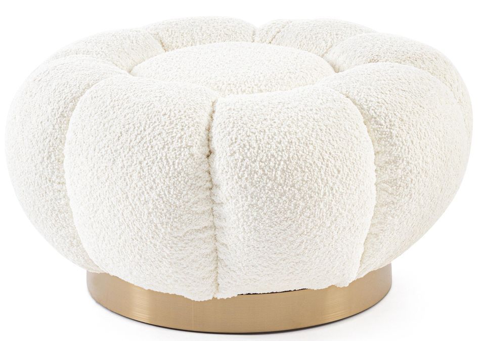 Pouf FLORE – Élégance douce en tissu bouclette - Photo n°1