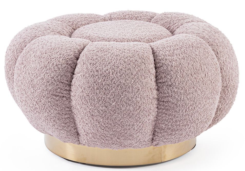 Pouf FLORE – Élégance douce en tissu bouclette - Photo n°1