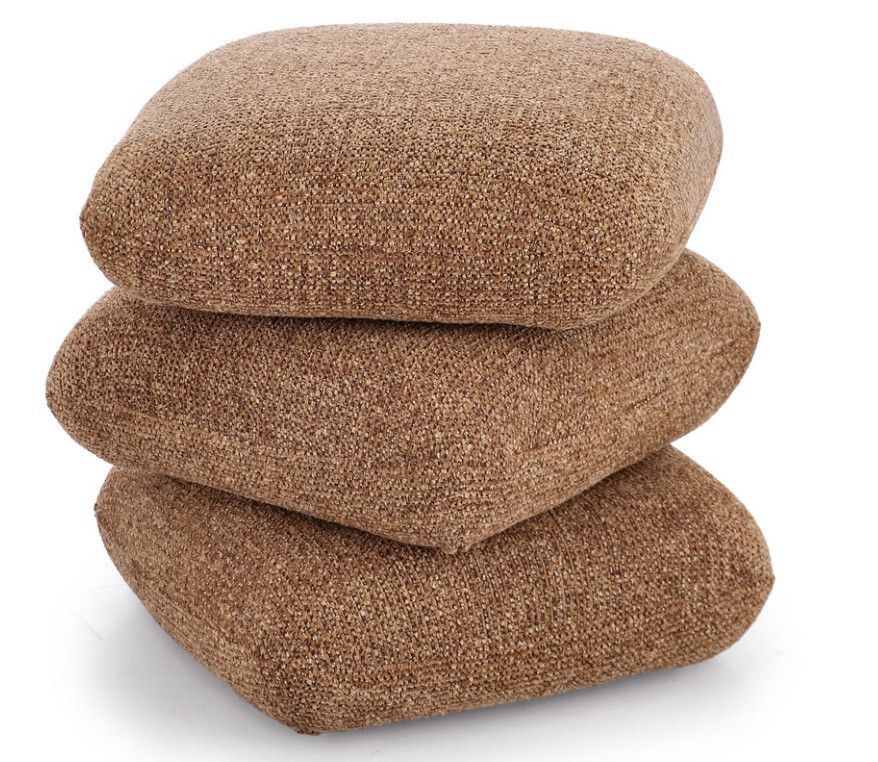 Pouf moderne ANTARA – Tissu bouclé - Photo n°1