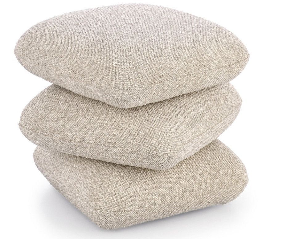 Pouf moderne KANTA – Tissu bouclé - Photo n°1