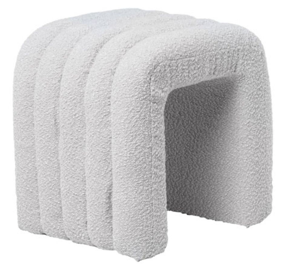 Pouf original en tissu shearling Deky - Photo n°1