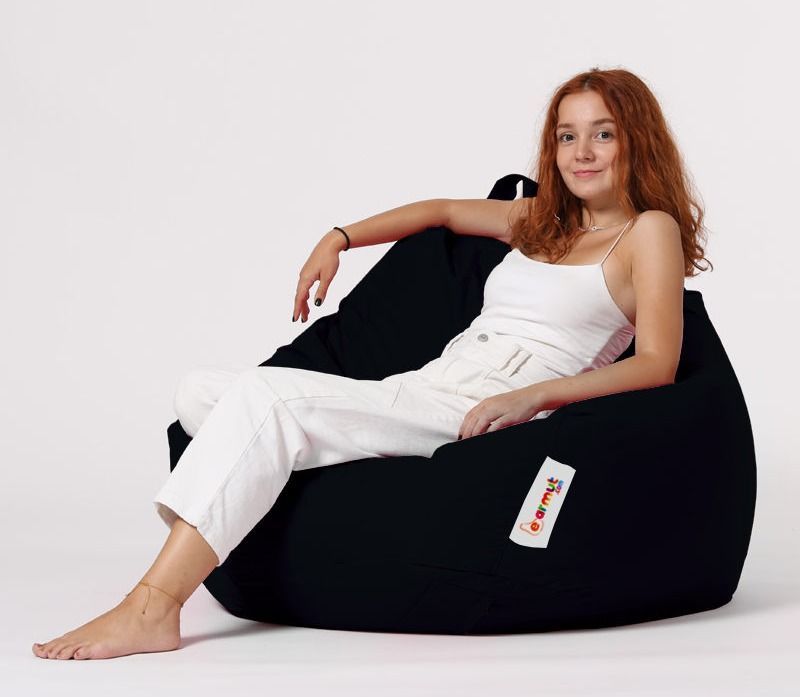 Pouf poire noir Premium XXL - Photo n°1