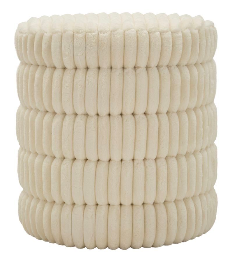 Pouf rond design bandes superposées contemporain Jairo - Photo n°1